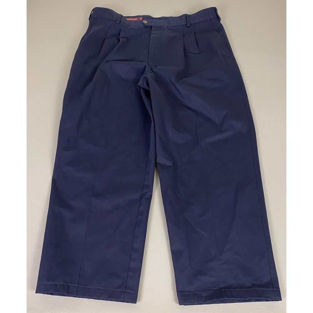 NORDSTROM Dress Pants Men's 38x29 (Fit 36x27) Navy Blue Pleated Classic‎ Fit